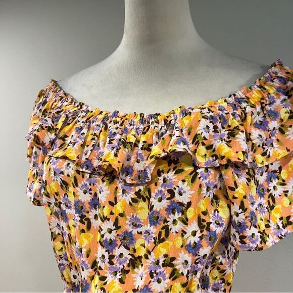 Floral Off-Shoulder mini Romper size small - Picture 2 of 14